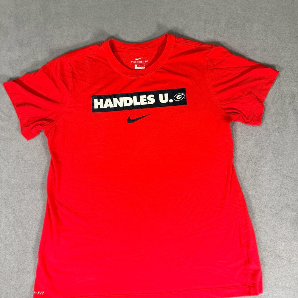 Nike Men’s University of Georgia “ Handles U” Red Tshirt- Dri-Fit-Bulldogs Large